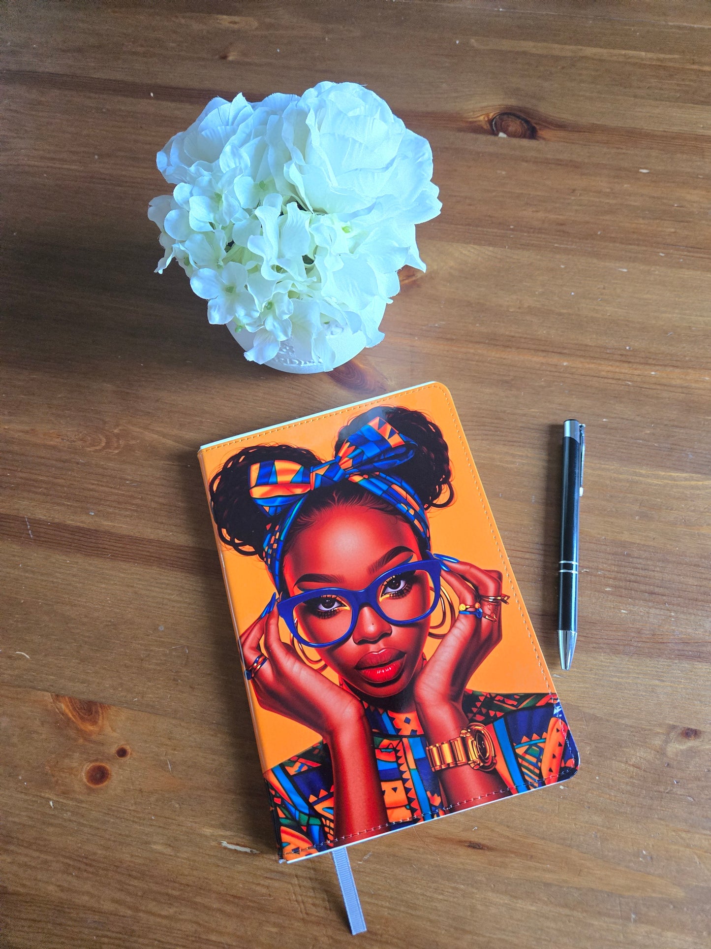 Afrocentric A5 faux leather bound Journal/Notebook